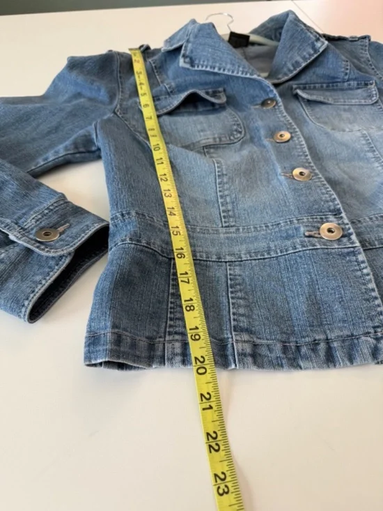 French Cuff | Vintage-Style Tailored Denim Jacket - Large - Picture 3 of 6